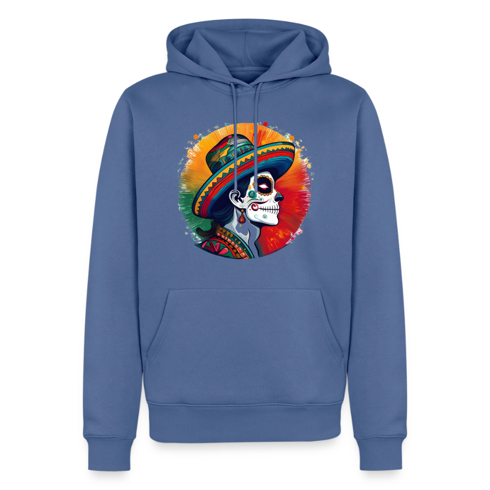 Hoodie Mexico "La Catrina Side" - Taubenblau