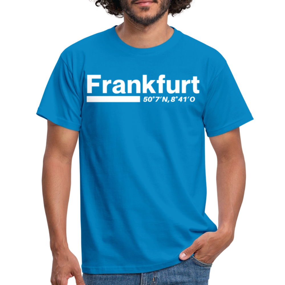 T-Shirt Frankfurt (Main) "Bold GPS White" - Royalblau