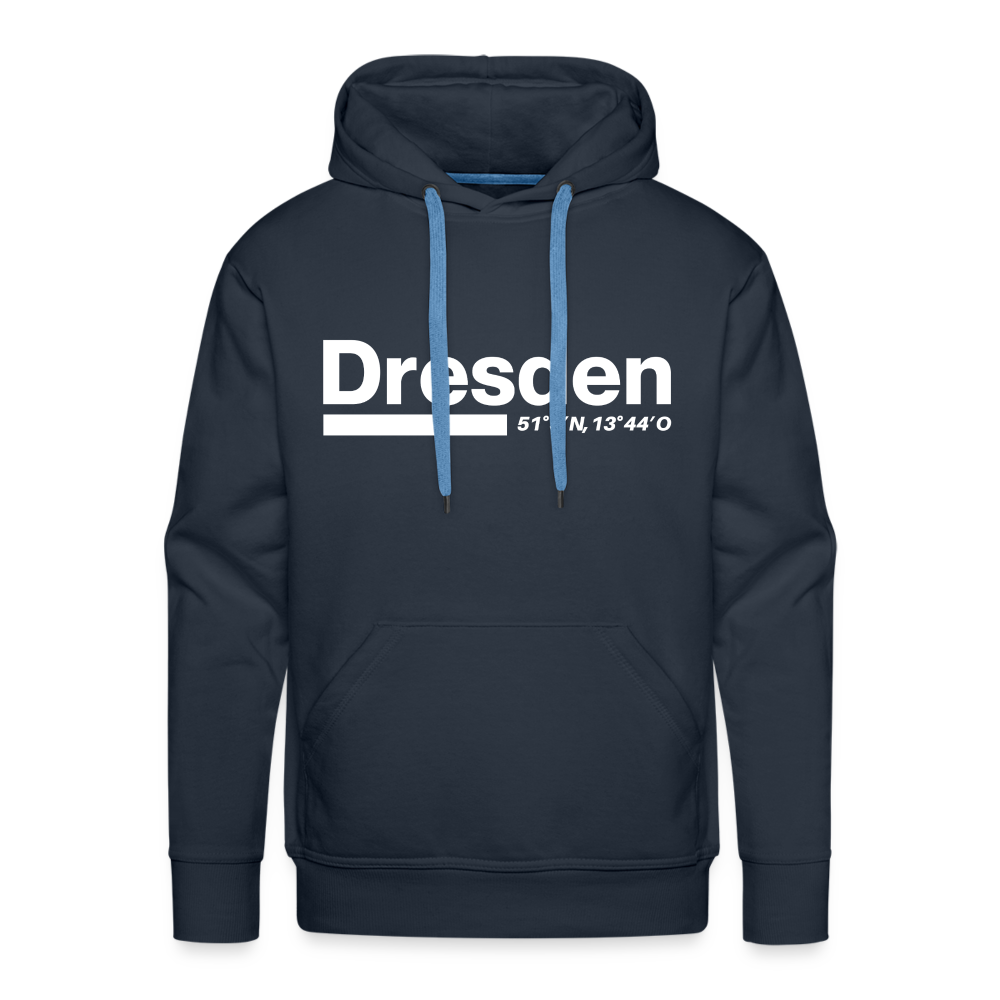 Hoodie Dresden "Bold GPS White" - Navy