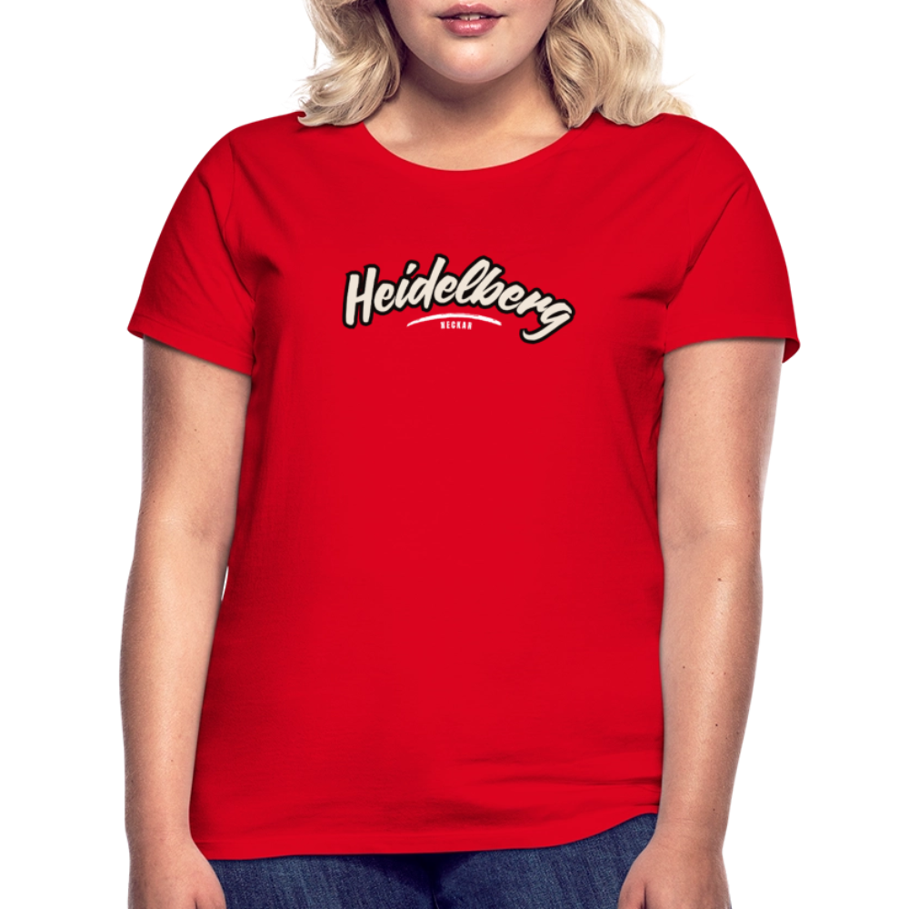 T-Shirt Ladies Heidelberg "Graffiti Tag White" - Rot