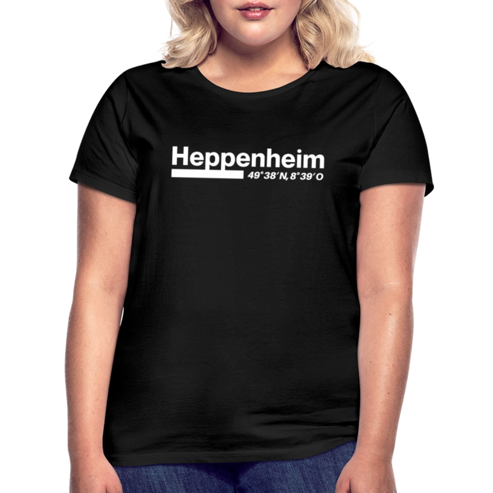 T-Shirt Ladies Heppenheim "Bold GPS White" - Schwarz