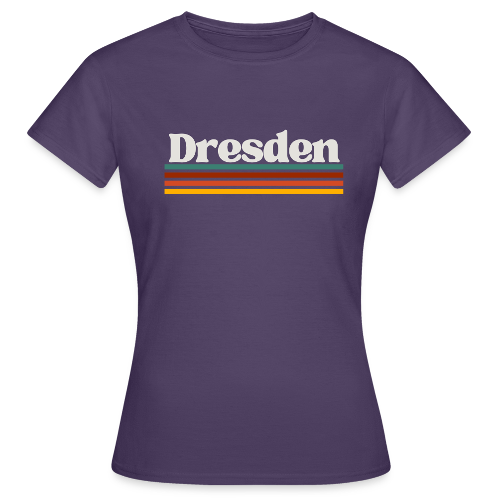 T-Shirt Ladies Dresden "Retro" - Dunkellila