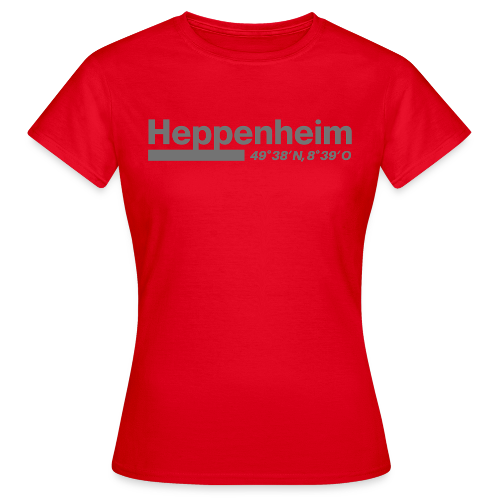 T-Shirt Ladies Heppenheim "Bold GPS" - Rot