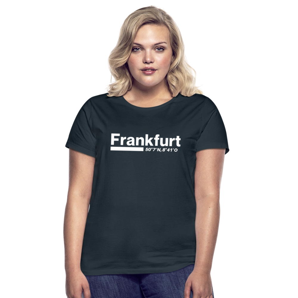 T-Shirt Ladies Frankfurt (Main) "Bold GPS White" - Navy