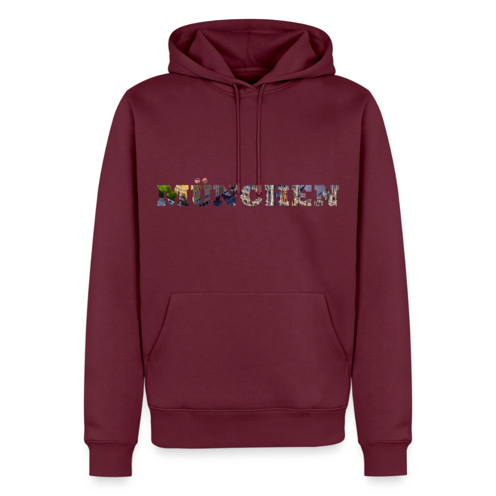 Hoodie München "Marienplatz Bold" - Burgunderrot