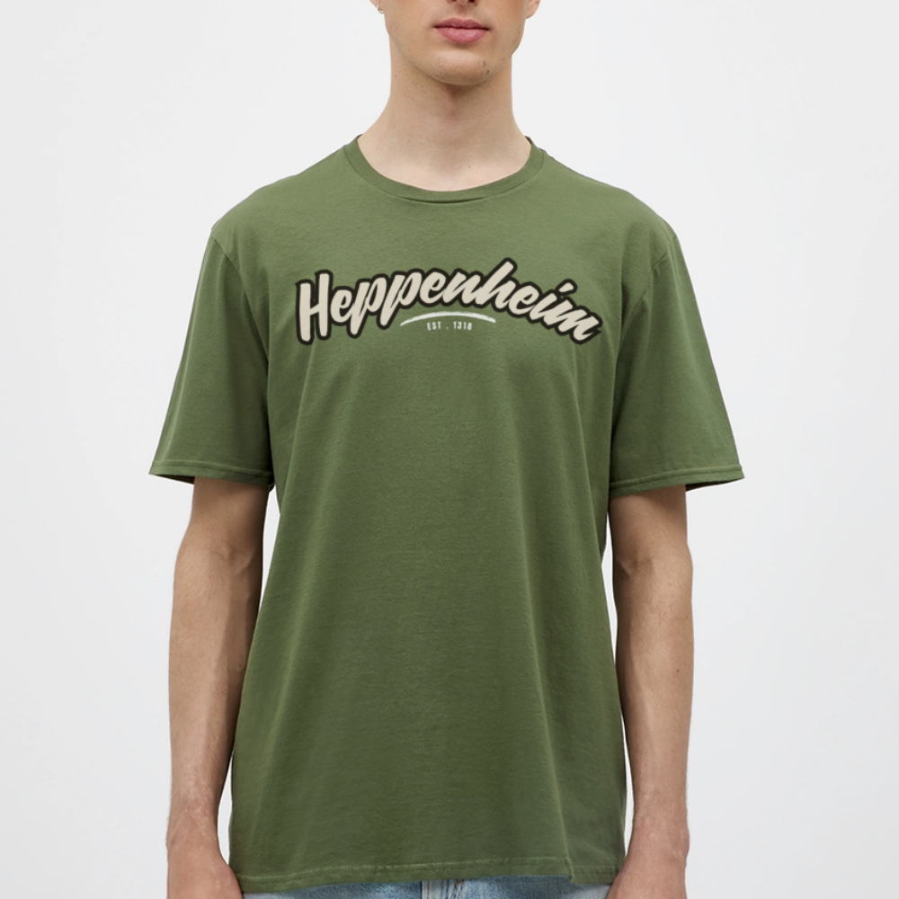 T-Shirt Heppenheim "Graffiti Tag White" - Militärgrün