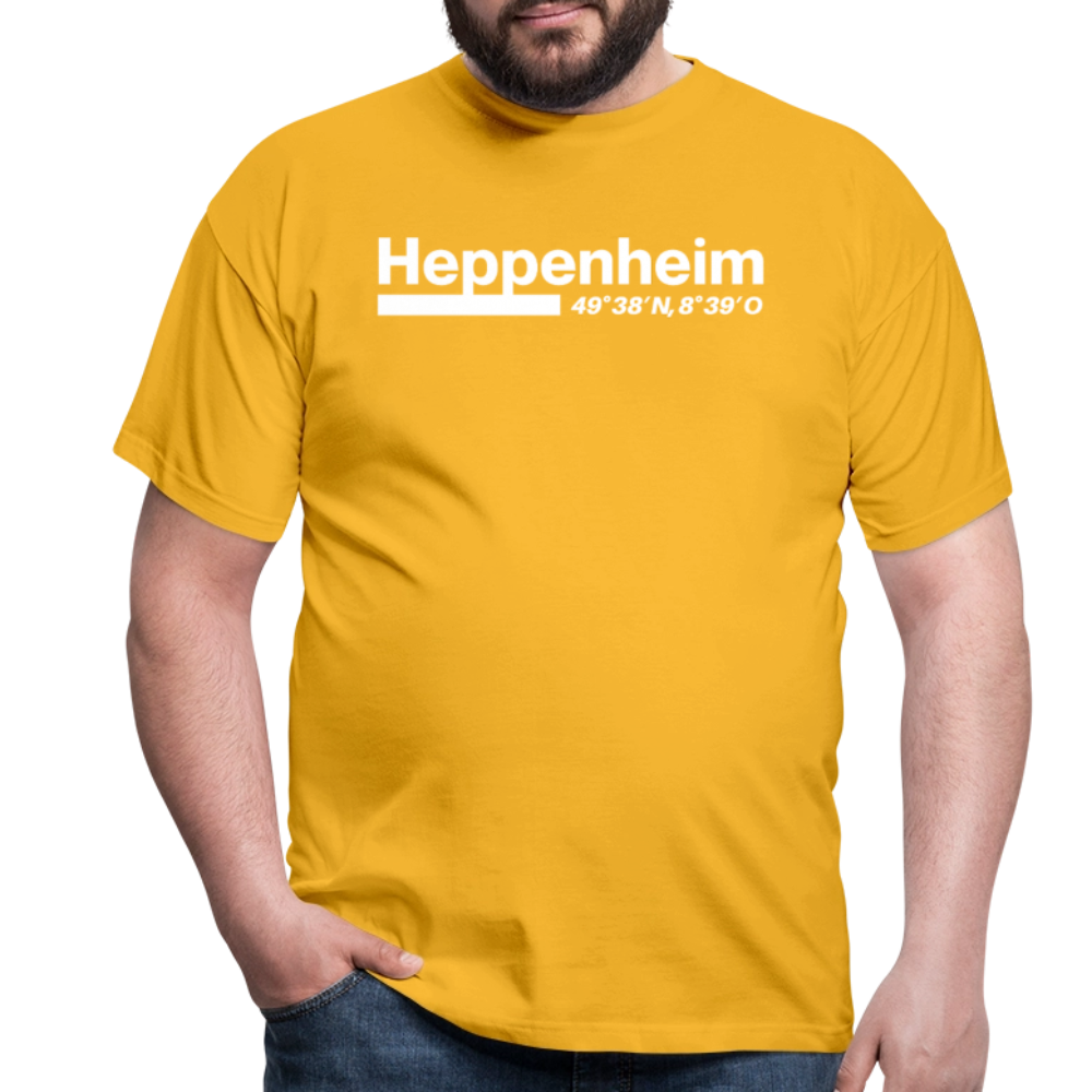 T-Shirt Heppenheim "Bold GPS White" - Gelb
