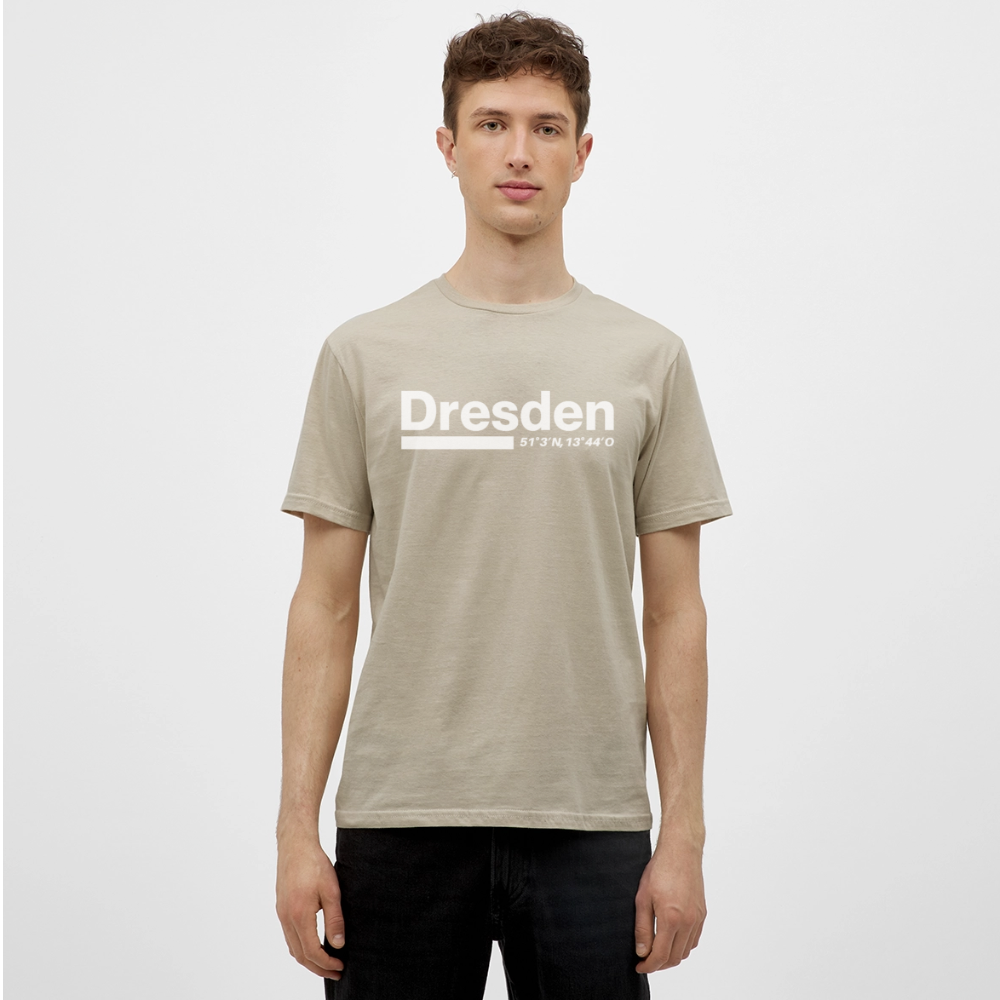 T-Shirt Dresden "Bold GPS White" - Sandbeige