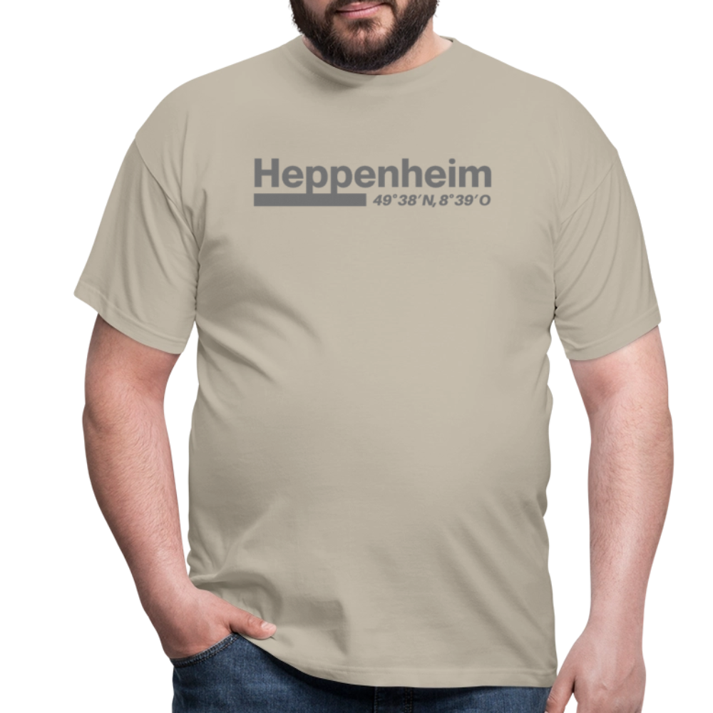 T-Shirt Heppenheim "Bold GPS" - Sandbeige