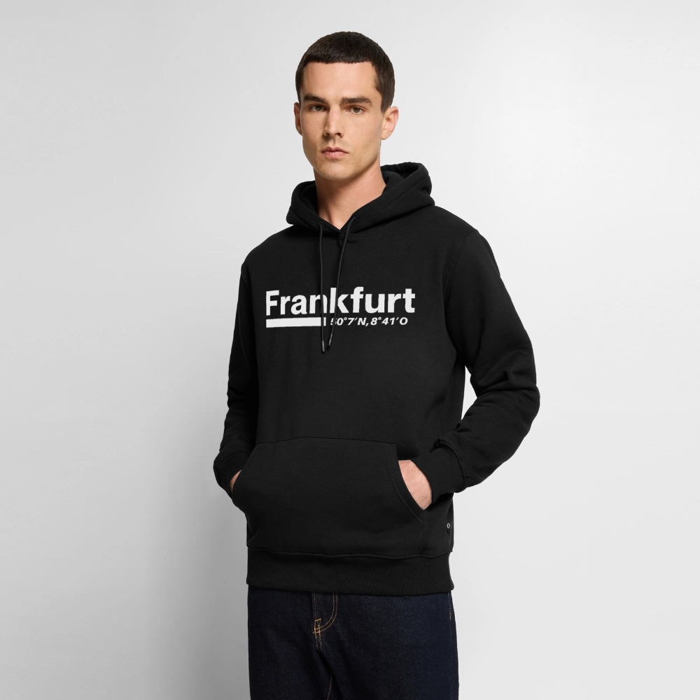 Hoodie Frankfurt (Main) "Bold GPS White" - Schwarz