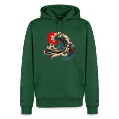 Hoodie Japan "Wave" - Flaschengrün
