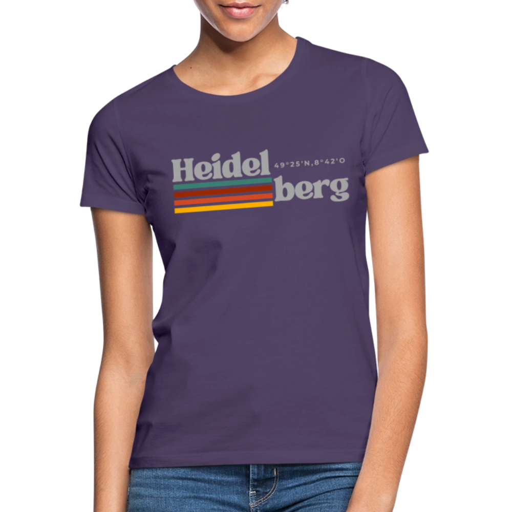 T-Shirt Ladies Heidelberg "Retro" - Dunkellila