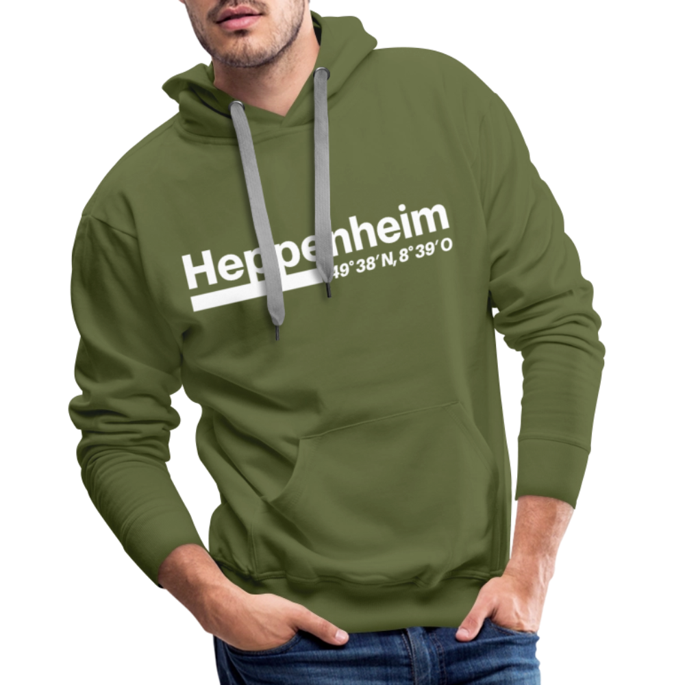 Hoodie Heppenheim "Bold GPS White" - Olivgrün