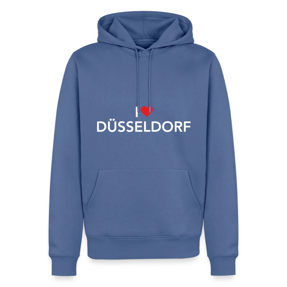 Hoodie "I Love Düsseldorf" Bright Edition - Taubenblau