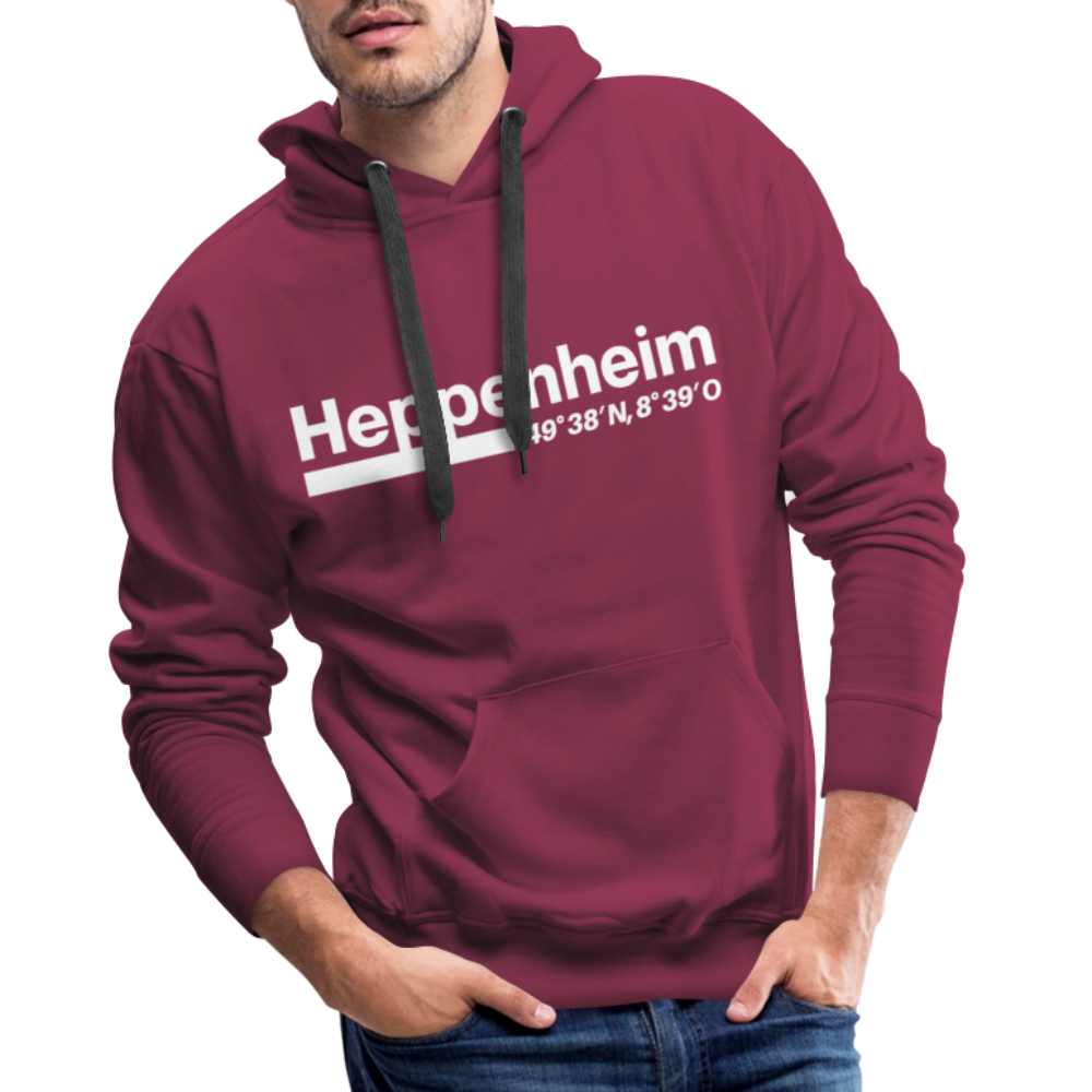 Hoodie Heppenheim "Bold GPS White" - Bordeaux