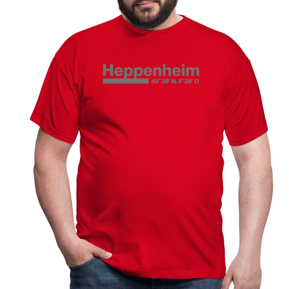 T-Shirt Heppenheim "Bold GPS" - Rot