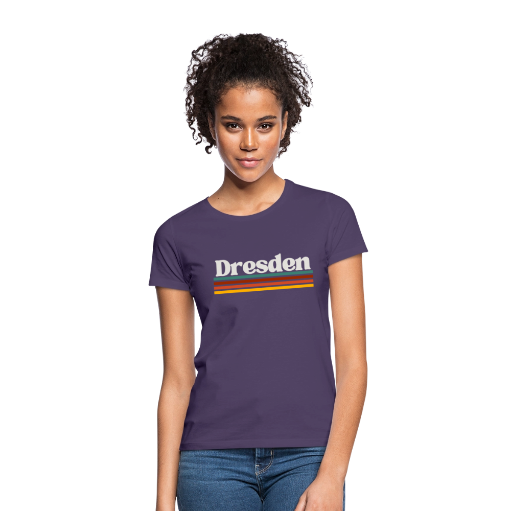 T-Shirt Ladies Dresden "Retro" - Dunkellila