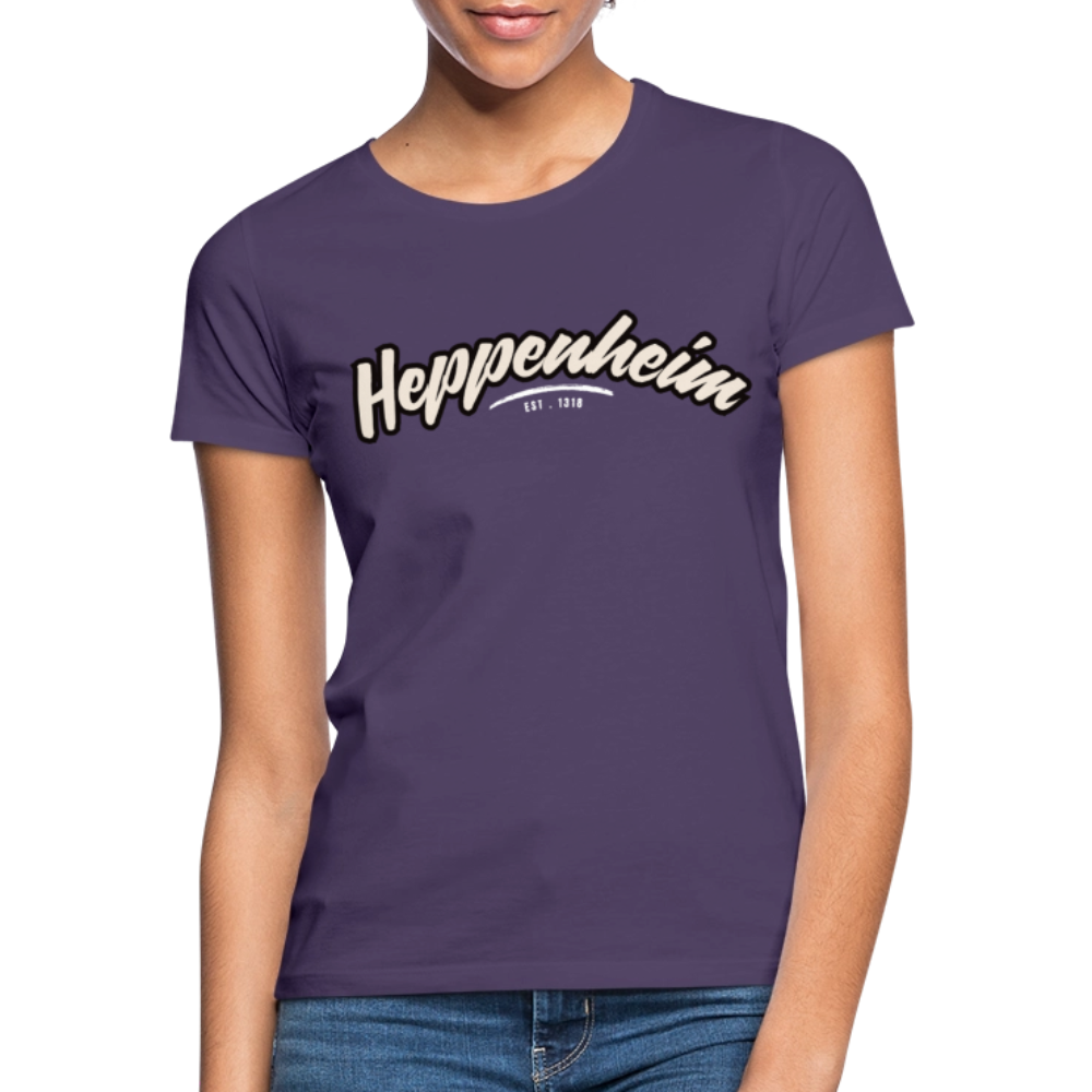 T-Shirt Ladies Heppenheim "Graffiti Tag White" - Dunkellila
