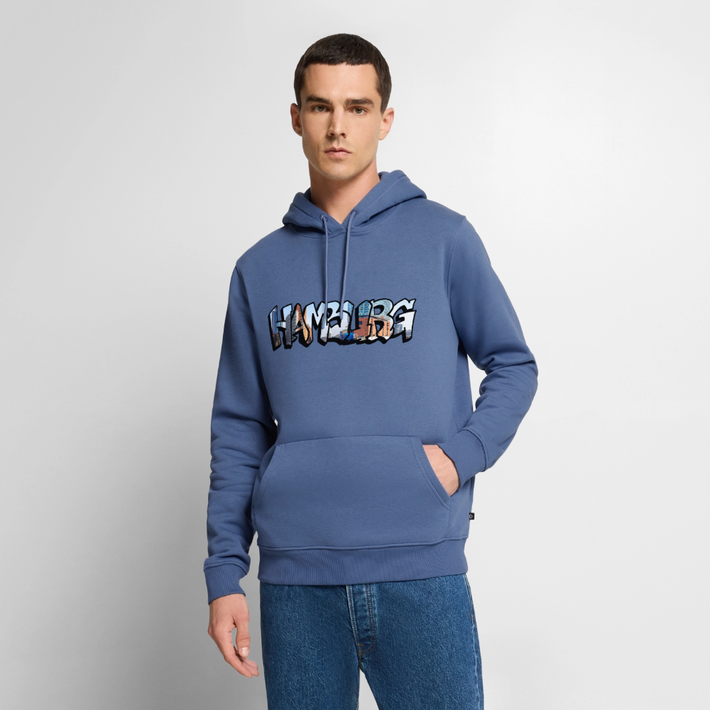 Hoodie Hamburg "Panorama Graffiti" - Taubenblau
