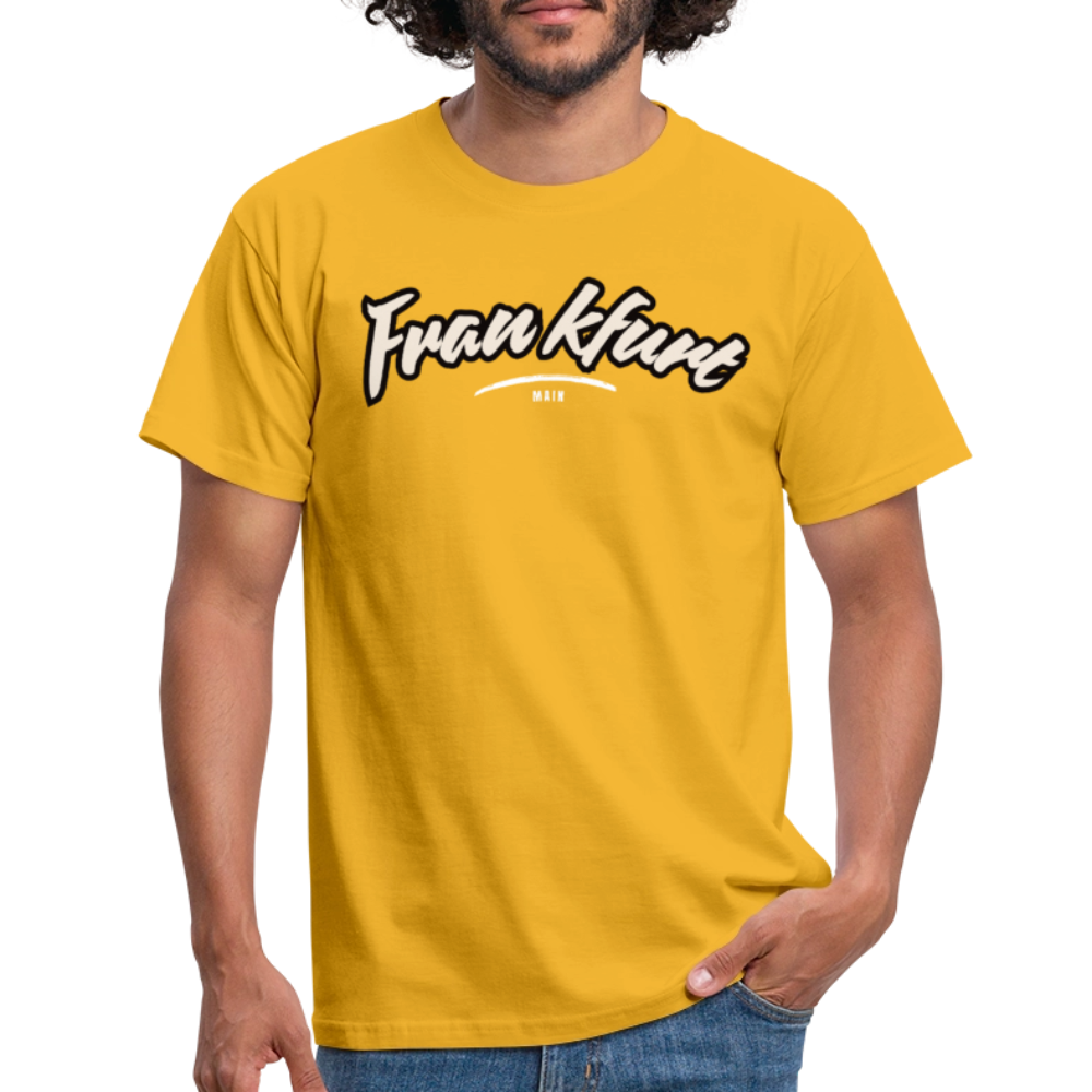 T-Shirt Frankfurt (Main) "Graffiti Tag White" - Gelb
