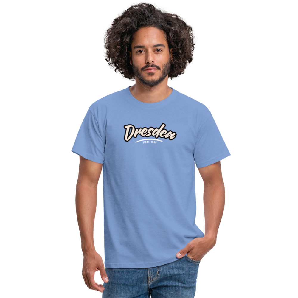 T-Shirt Dresden "Graffiti Tag White" - carolina blue