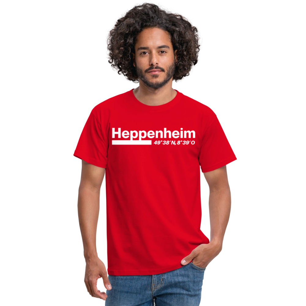 T-Shirt Heppenheim "Bold GPS White" - Rot
