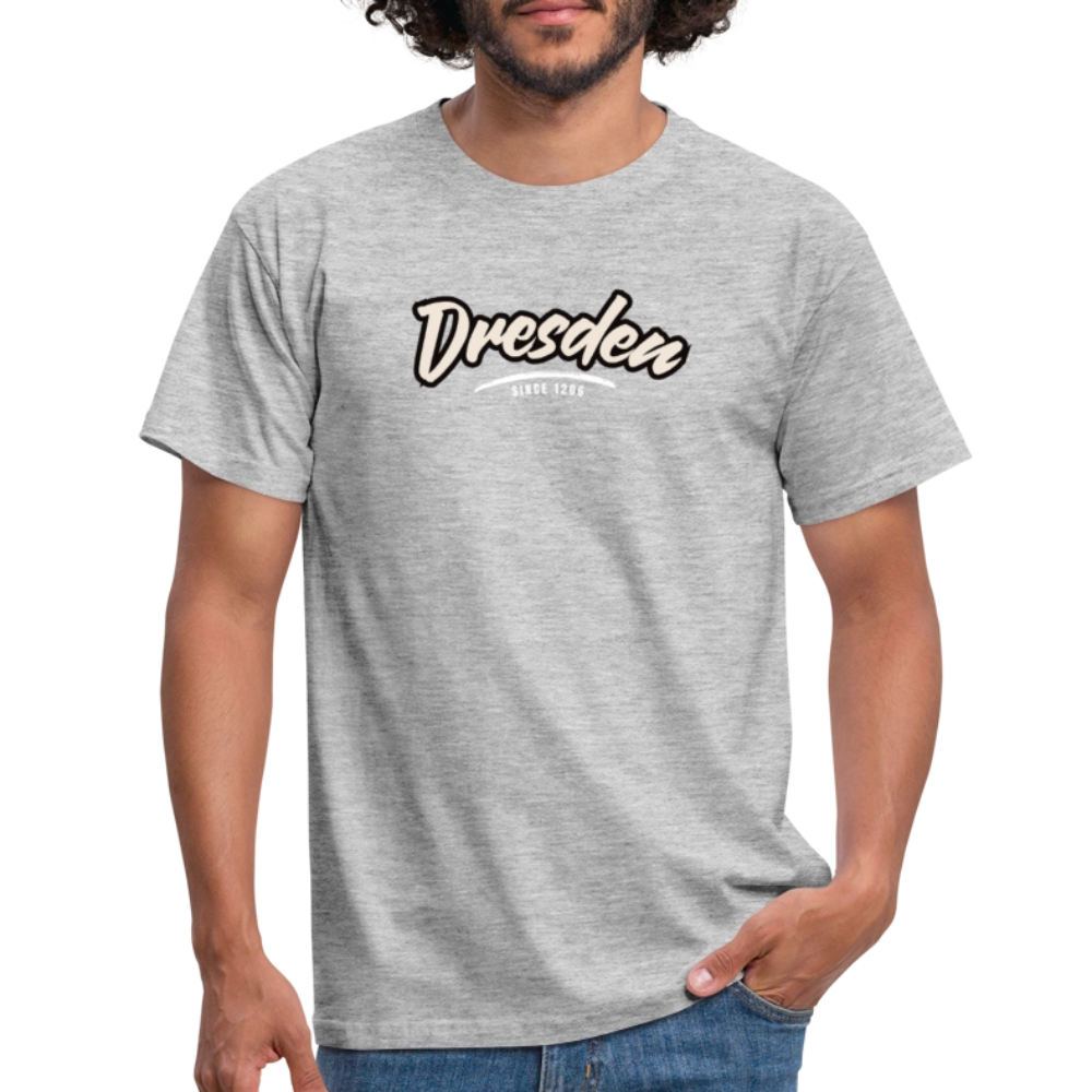 T-Shirt Dresden "Graffiti Tag White" - Grau meliert