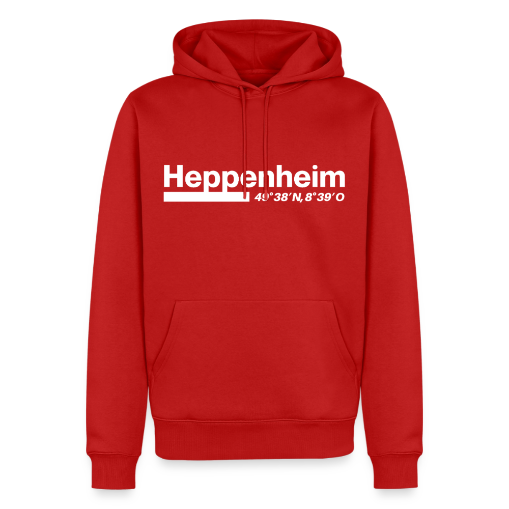 Hoodie Heppenheim "Bold GPS White" - Rot