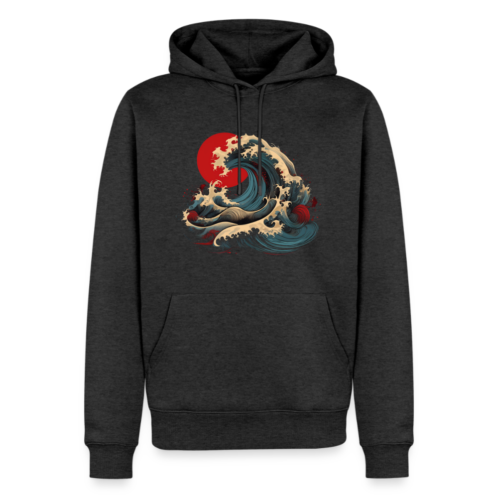 Hoodie Japan "Wave" - Anthrazit meliert