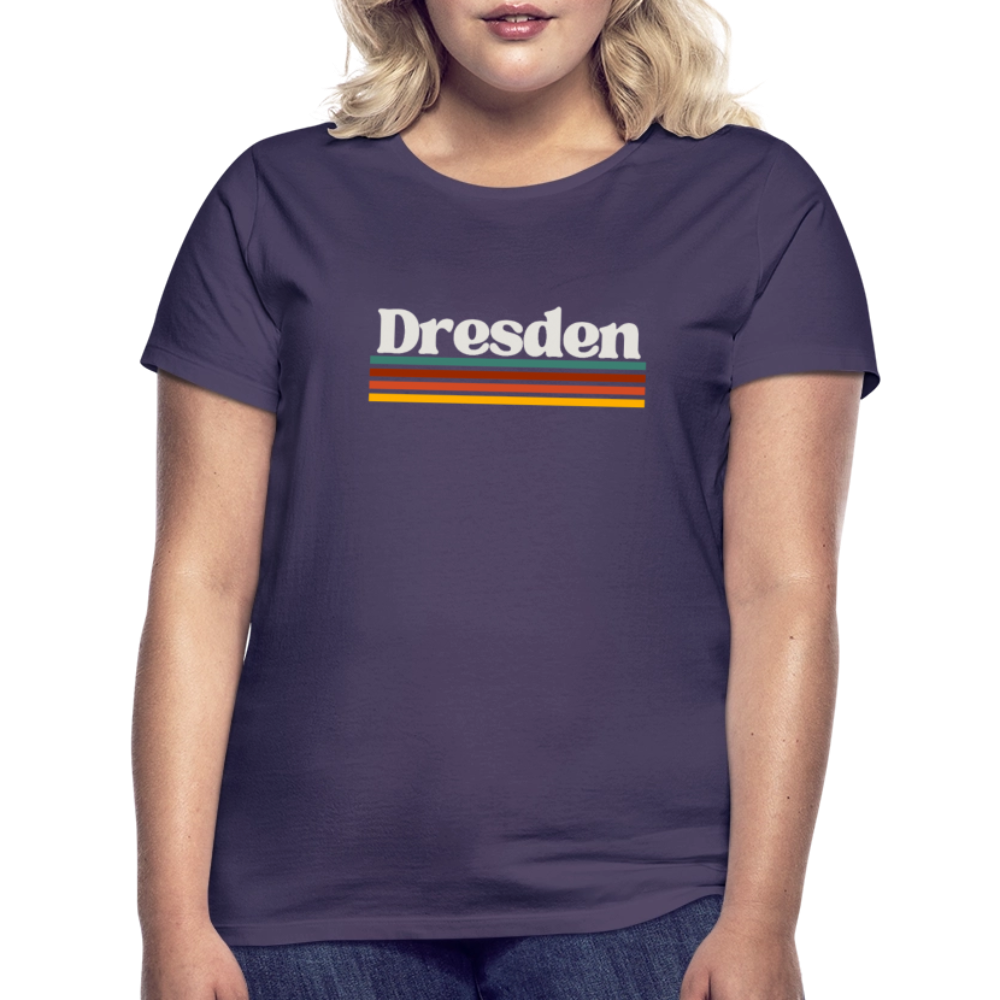 T-Shirt Ladies Dresden "Retro" - Dunkellila
