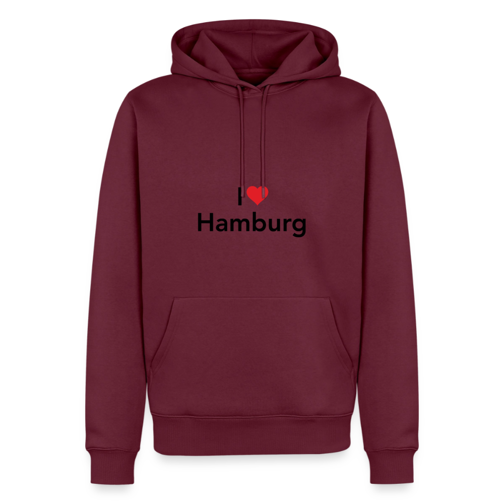 Hoodie "I Love Hamburg" Dark Edition - Burgunderrot