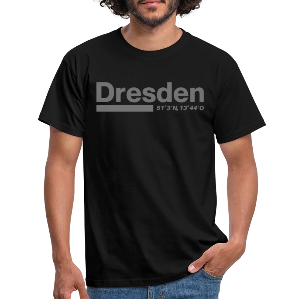 T-Shirt Dresden "Bold GPS" - Schwarz