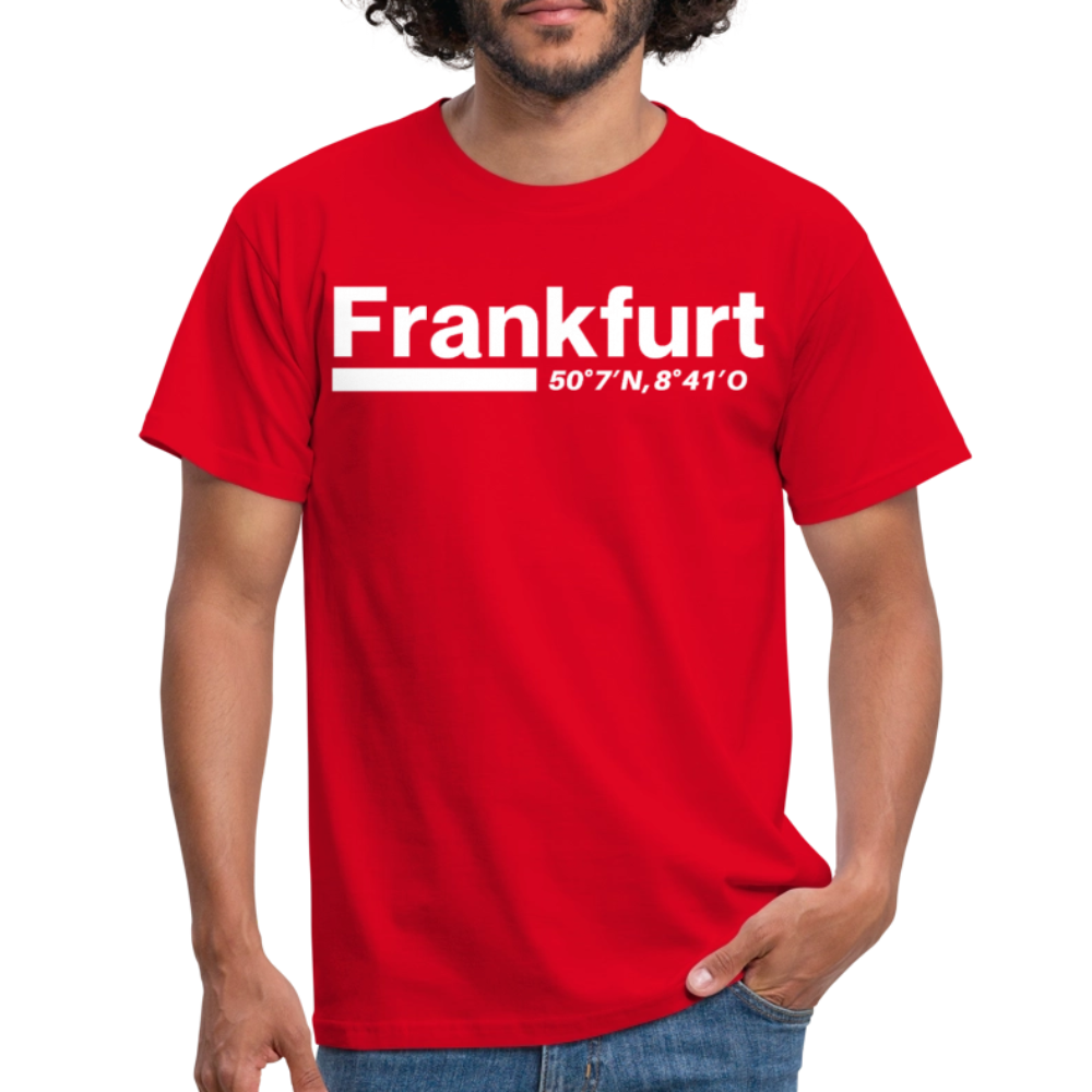T-Shirt Frankfurt (Main) "Bold GPS White" - Rot