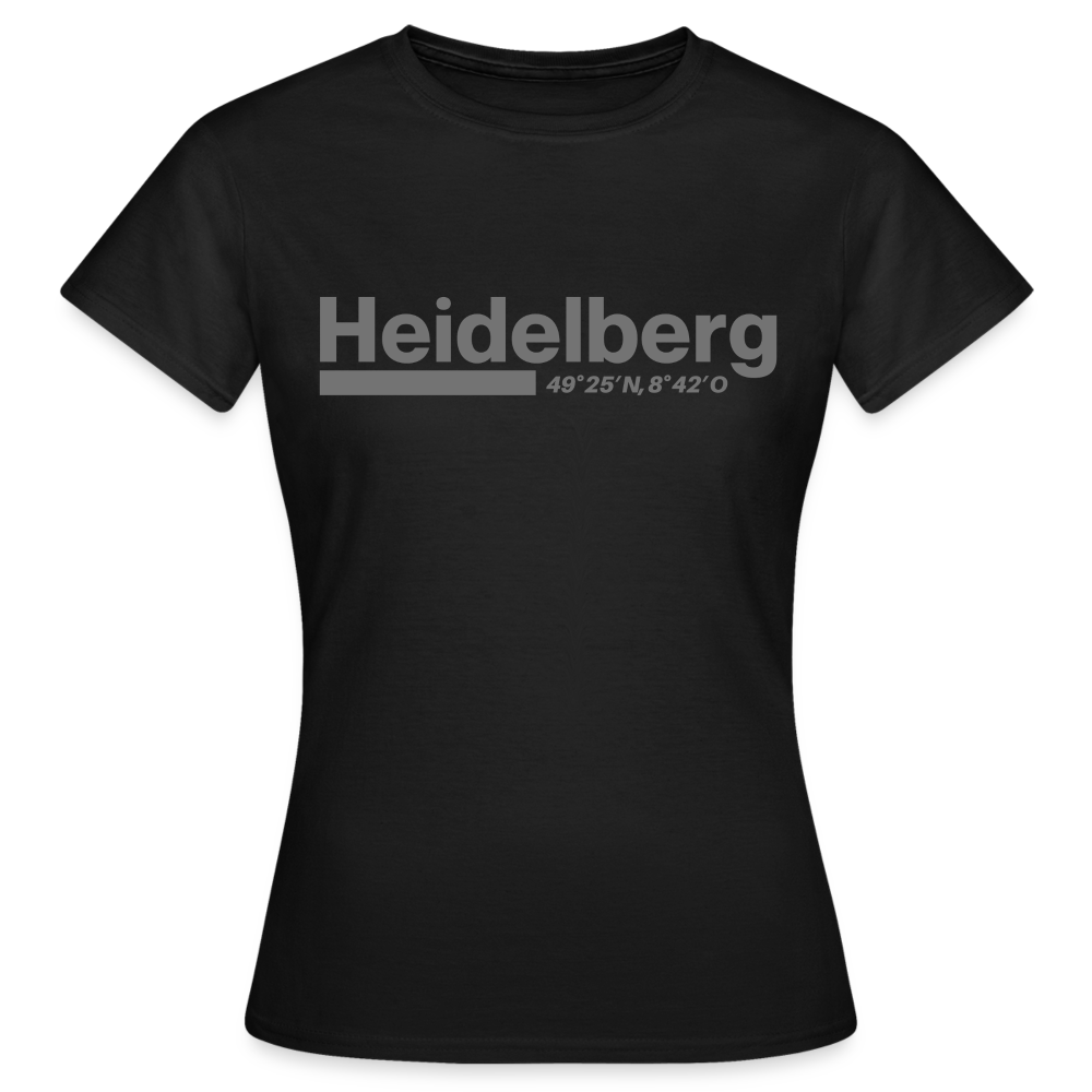 T-Shirt Ladies Heidelberg "Bold GPS" - Schwarz