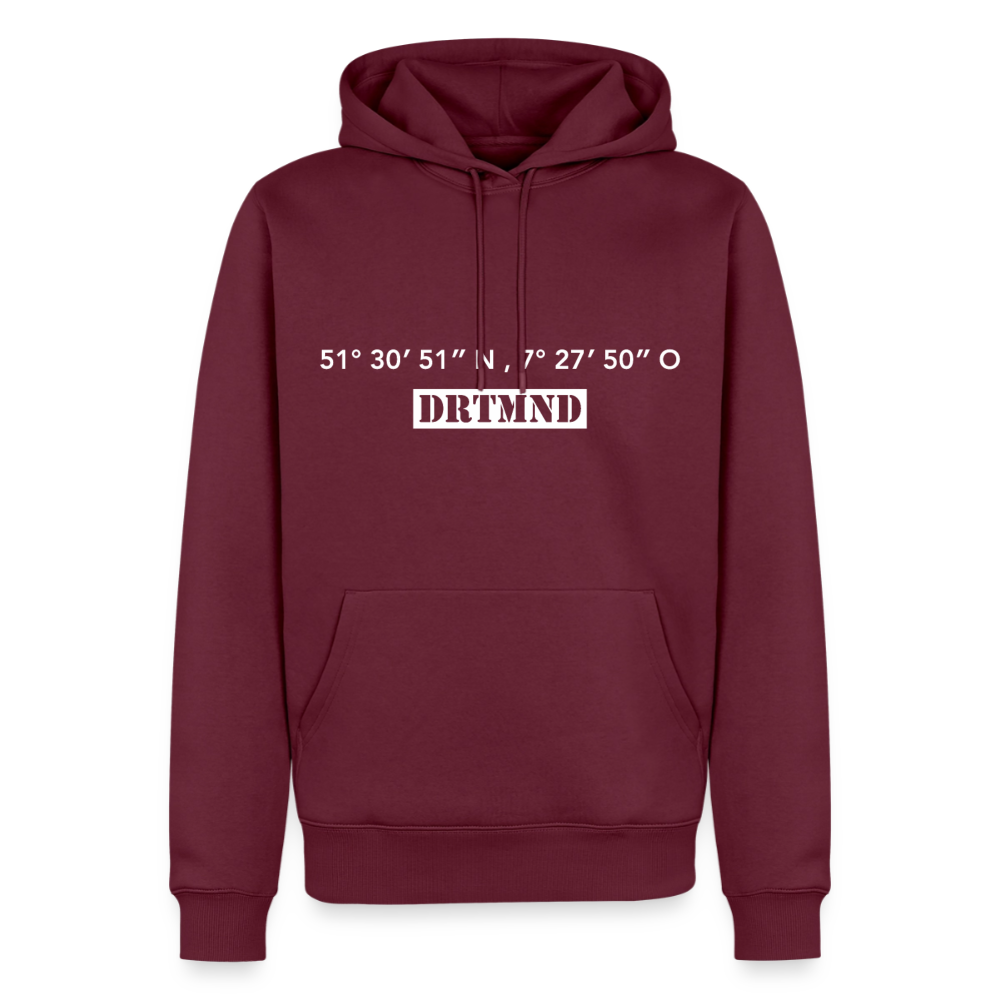 Hoodie Dortmund "DRTMND GPS" Bright Edition - Burgunderrot