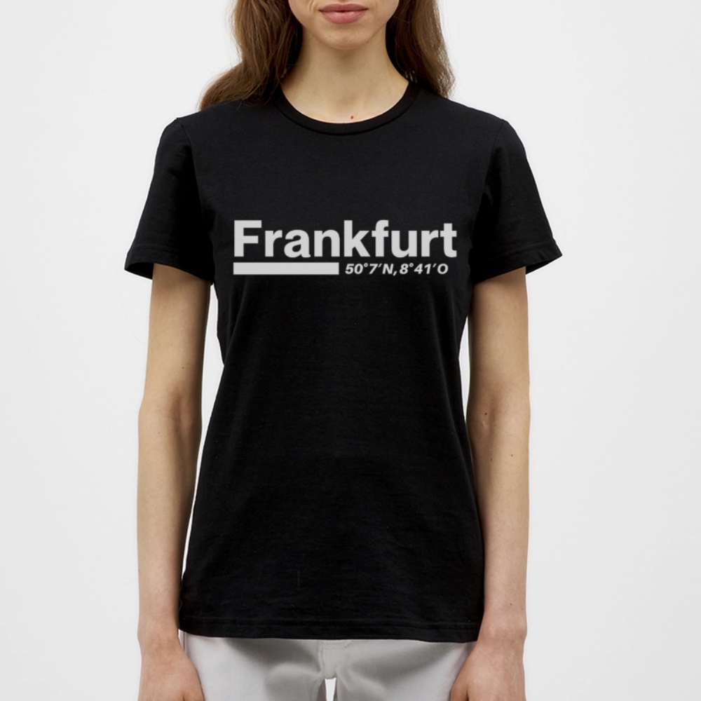 T-Shirt Ladies Frankfurt (Main) "Bold GPS White" - Schwarz