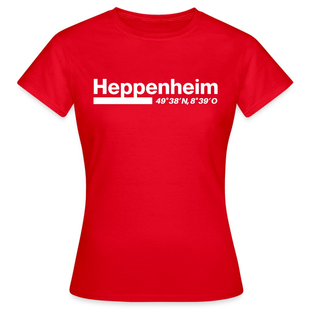 T-Shirt Ladies Heppenheim "Bold GPS White" - Rot