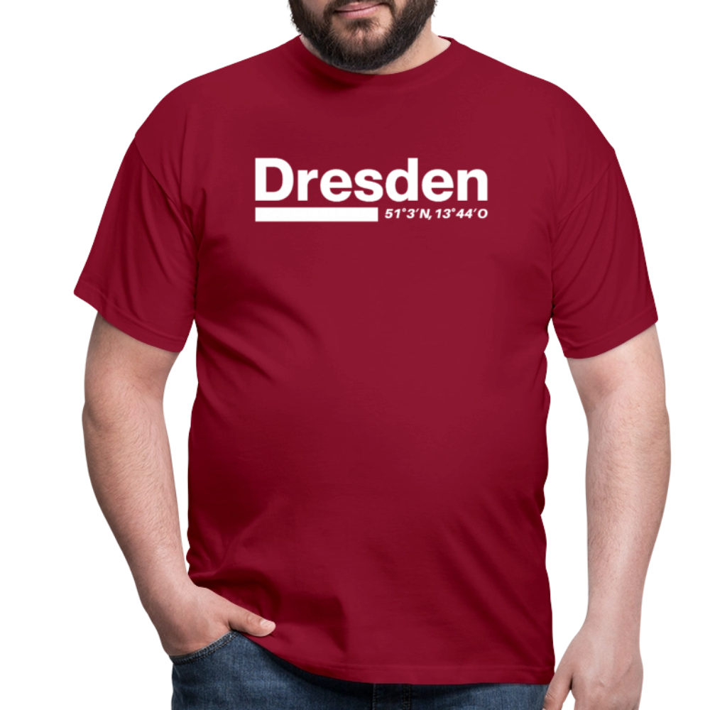 T-Shirt Dresden "Bold GPS White" - Ziegelrot