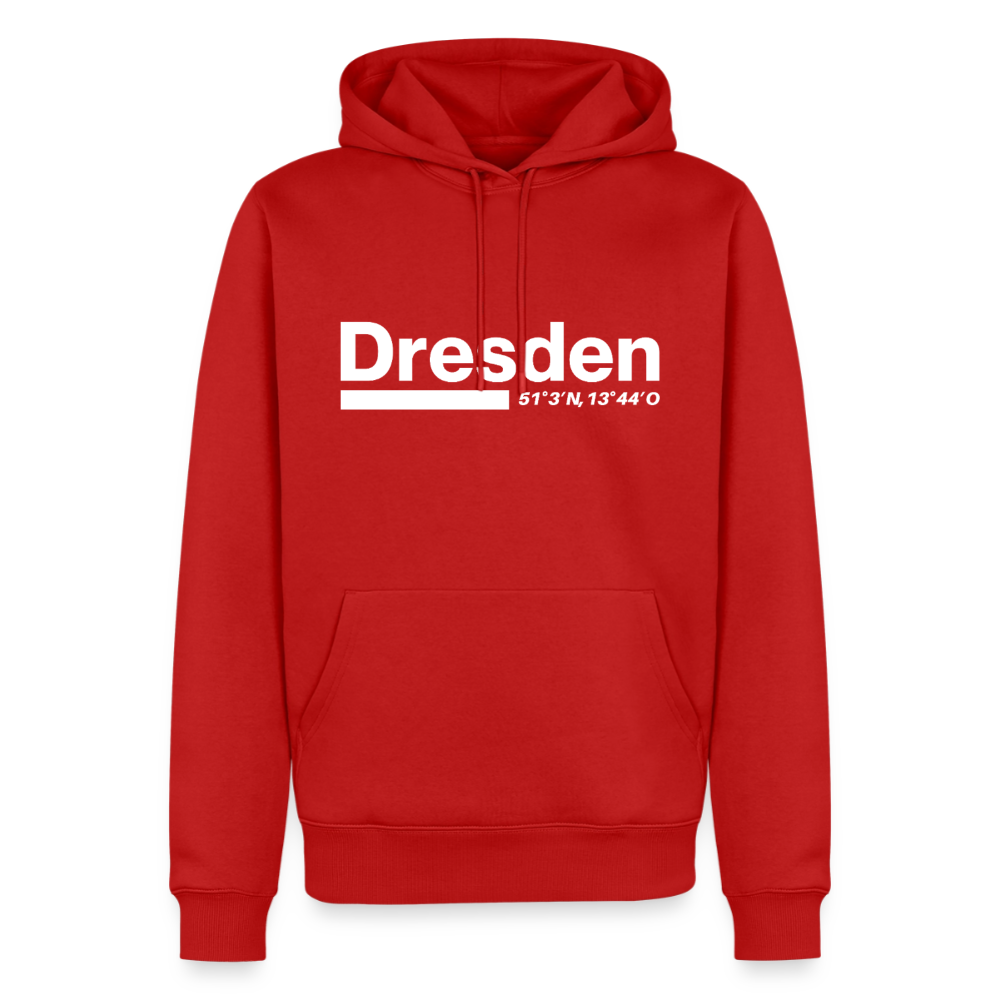 Hoodie Dresden "Bold GPS White" - Rot