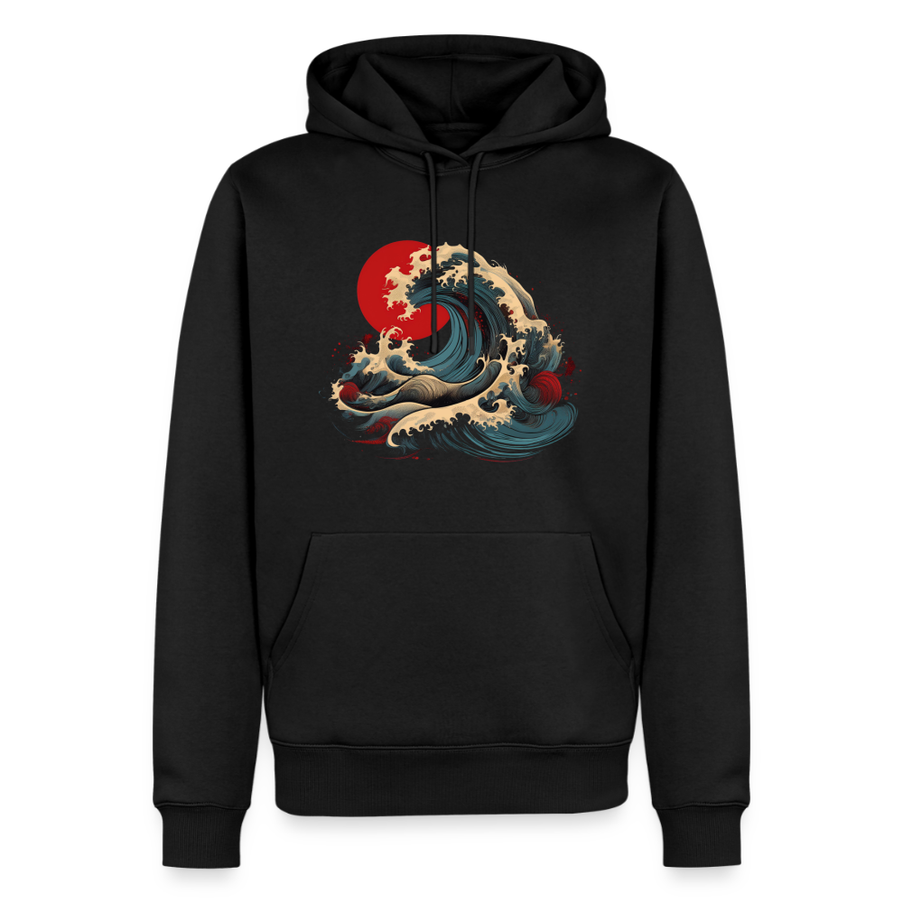 Hoodie Japan "Wave" - Schwarz