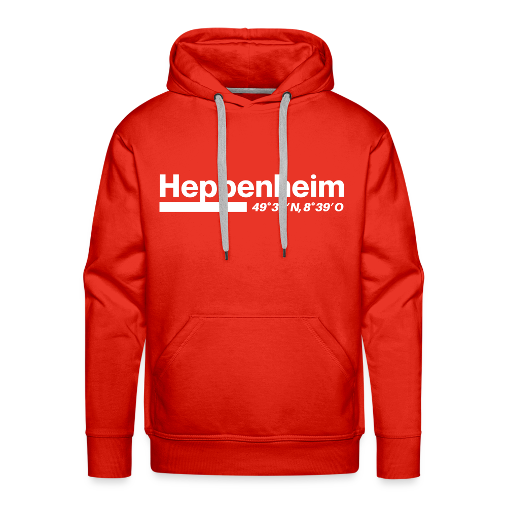 Hoodie Heppenheim "Bold GPS White" - Rot