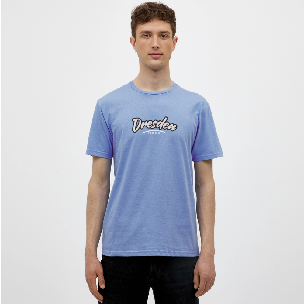 T-Shirt Dresden "Graffiti Tag White" - carolina blue