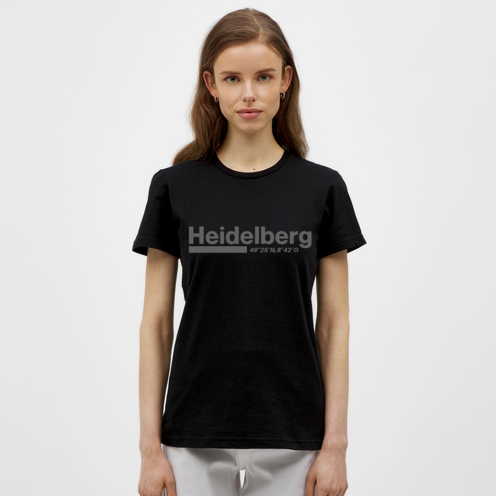 T-Shirt Ladies Heidelberg "Bold GPS" - Schwarz
