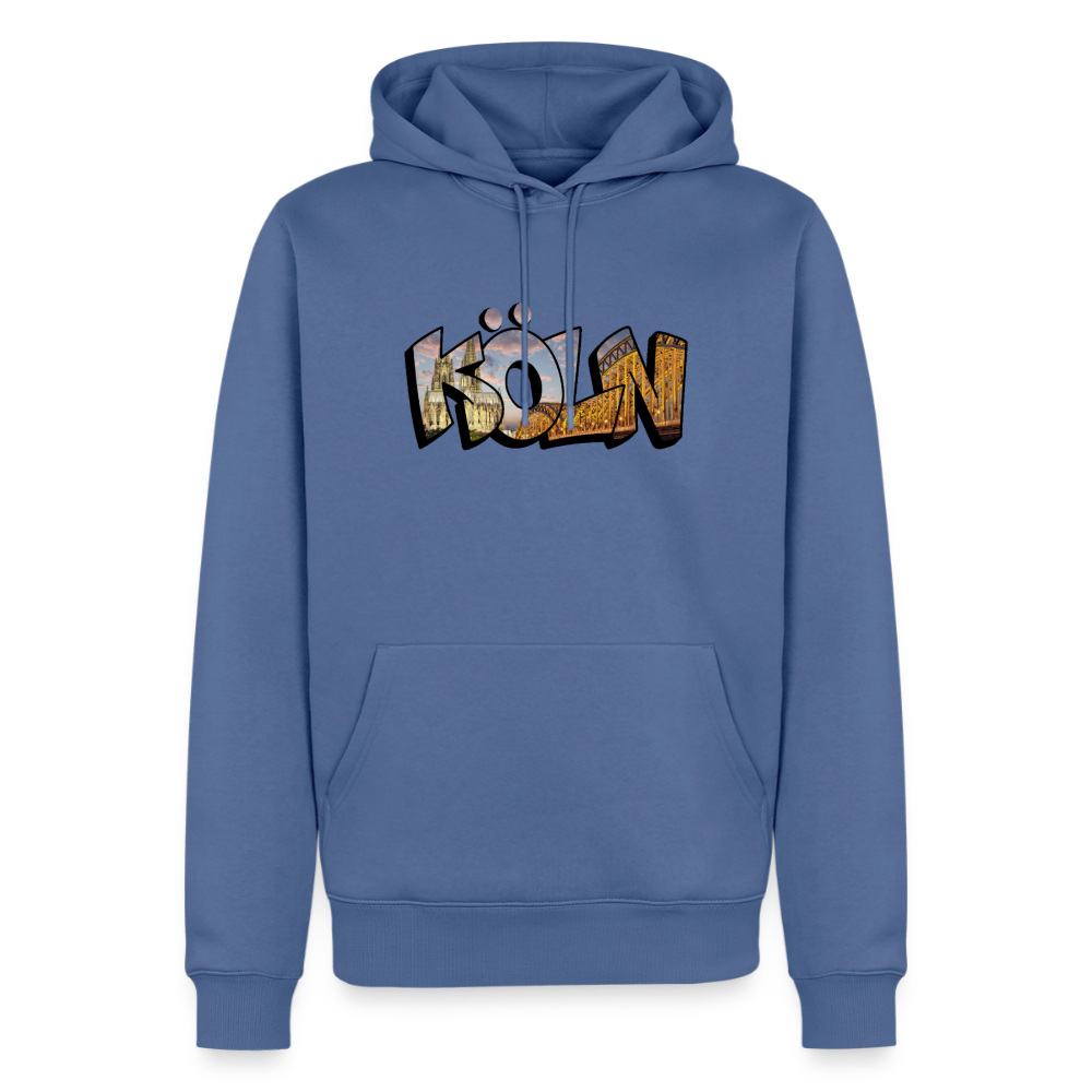 Hoodie Köln "Skyline Sunset" - Taubenblau