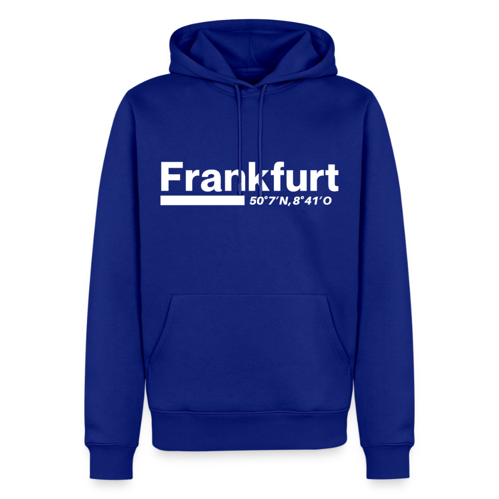 Hoodie Frankfurt (Main) "Bold GPS White" - Royalblau