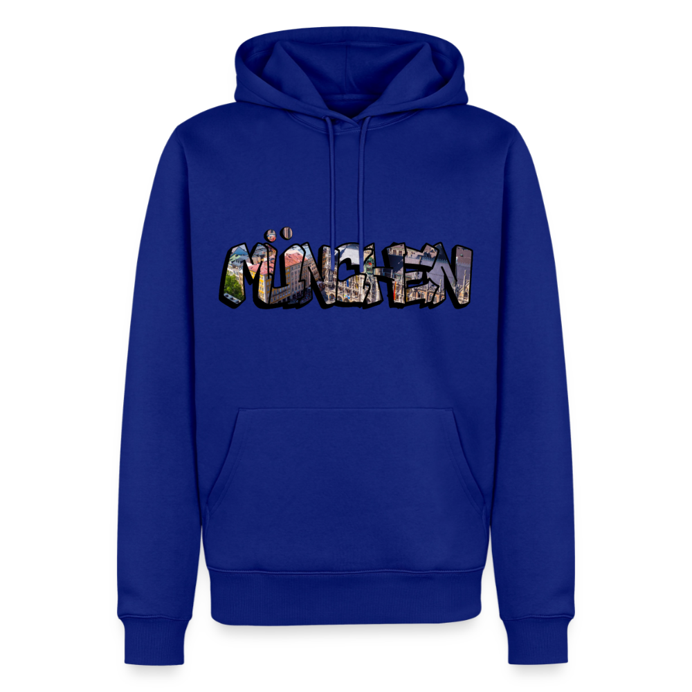 Hoodie München "Graffiti Marienplatz" Dark Edition - Royalblau