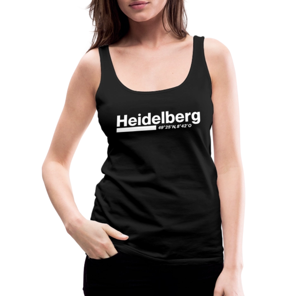 Tanktop Ladies Heidelberg "Bold GPS White" - Schwarz