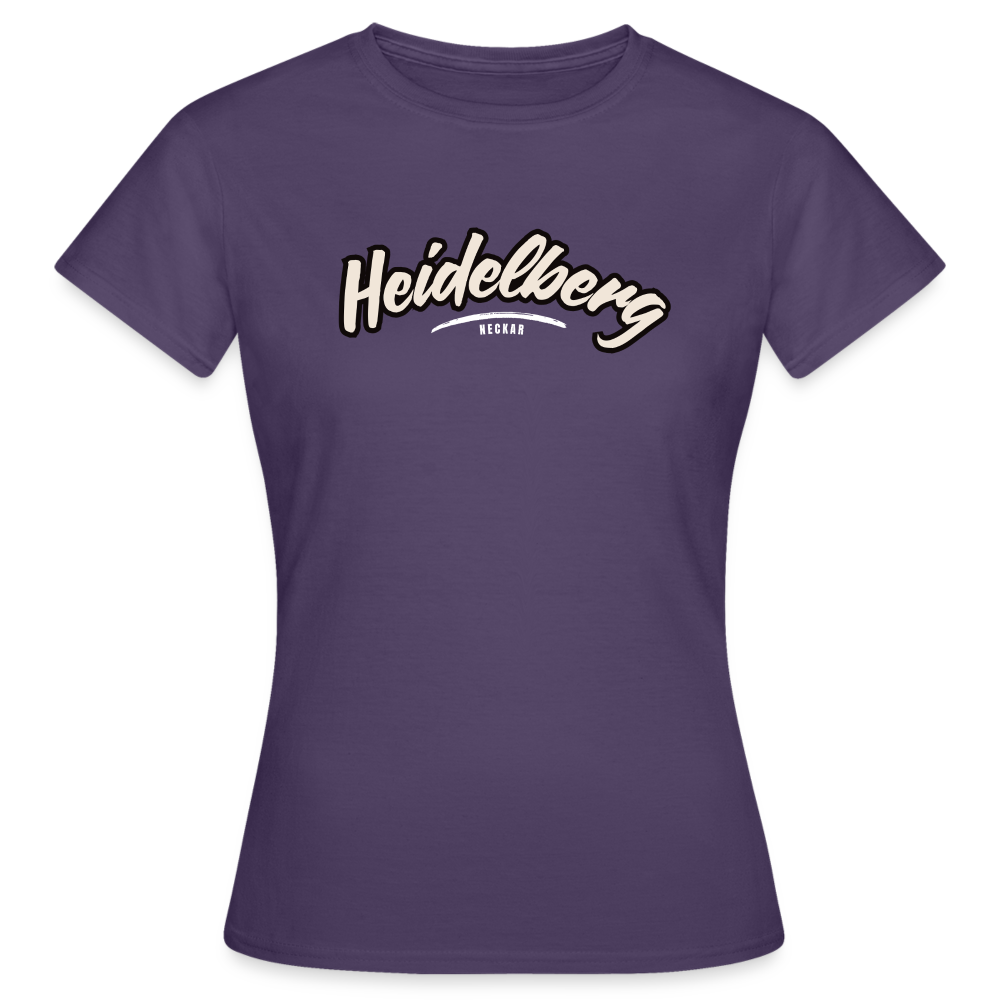 T-Shirt Ladies Heidelberg "Graffiti Tag White" - Dunkellila