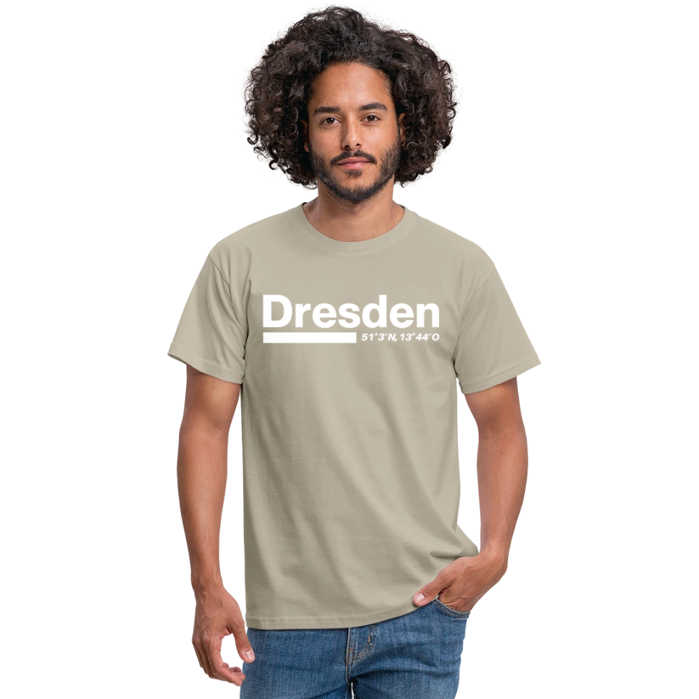 T-Shirt Dresden "Bold GPS White" - Sandbeige