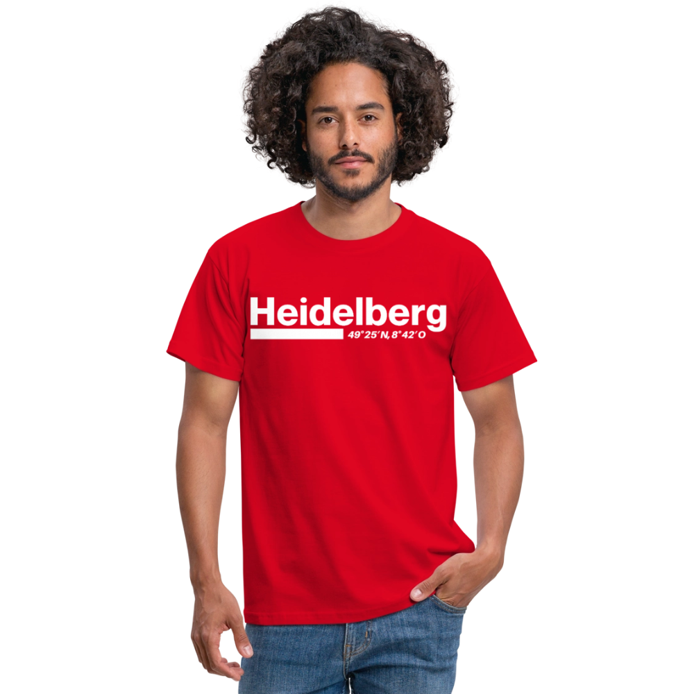 T-Shirt Heidelberg "Bold GPS White" - Rot